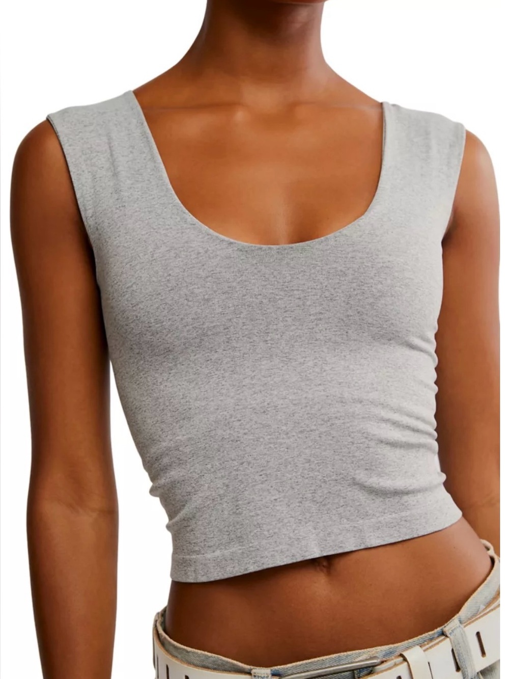 Free People Clean Lines Muscle Cami M/L Grey
